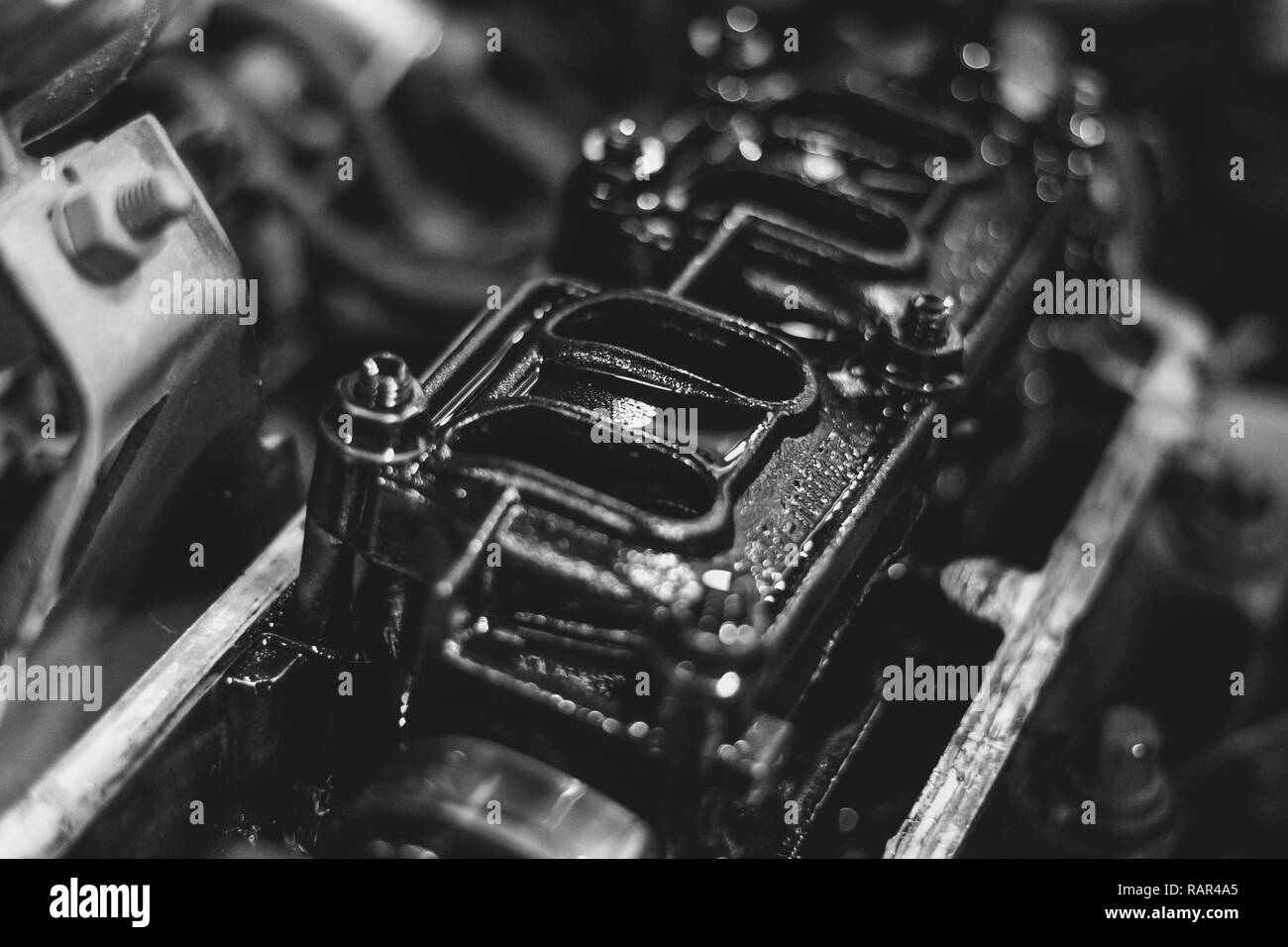 Motor Ventil Autopflege. Stockfoto