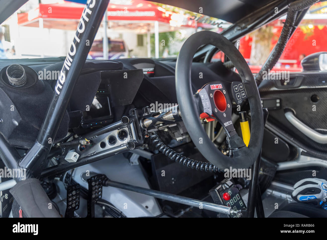 BUZET, KROATIEN - 16. SEPTEMBER 2018: Cockpit eines Sports Racing Car An europäischen Hill Climb Championship in Buzet, Kroatien. Stockfoto