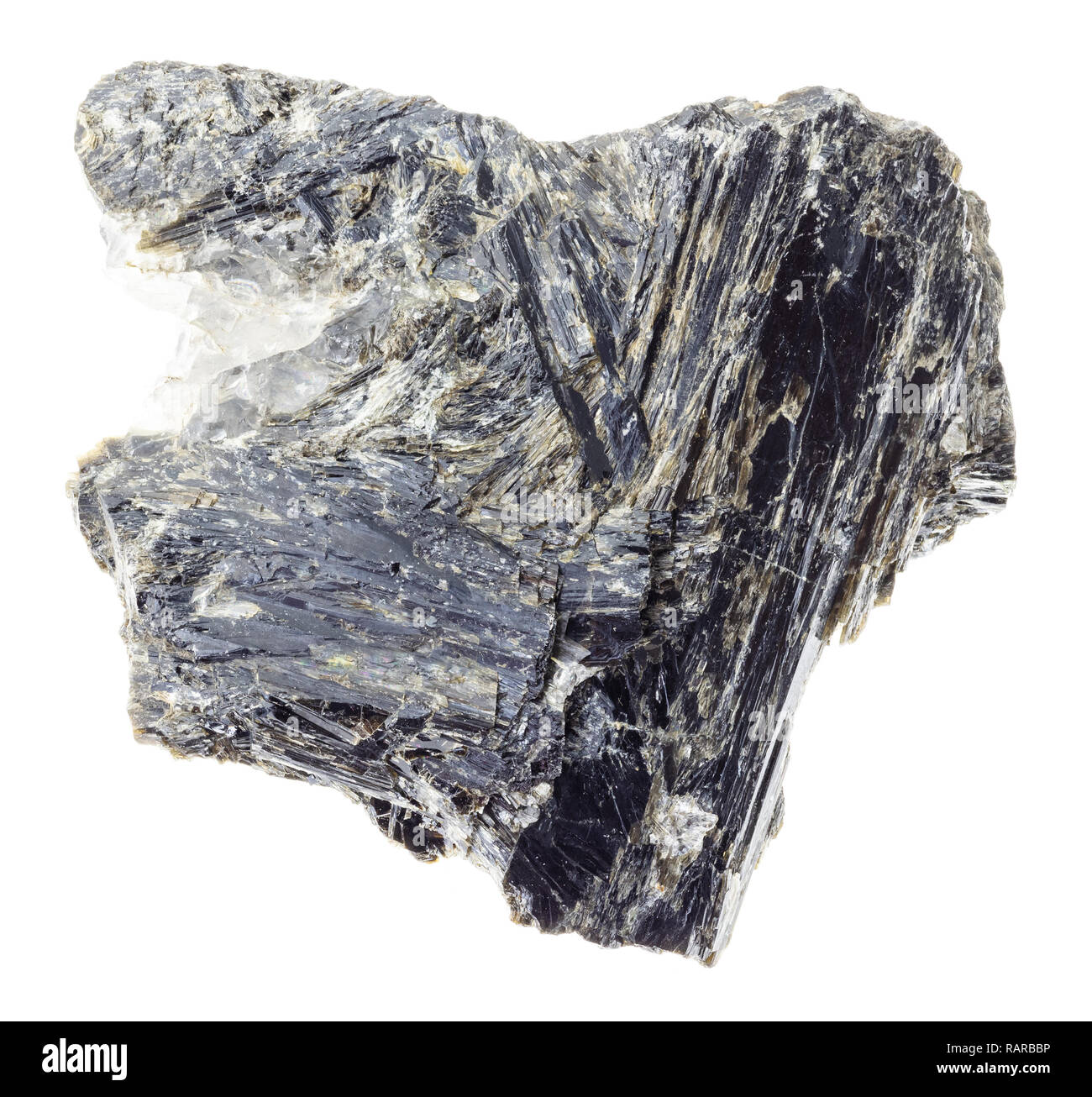 Makrofotografie von natürlichen Mineral aus geologische Sammlung - raw Gedrite Stein auf weißem Hintergrund Stockfoto