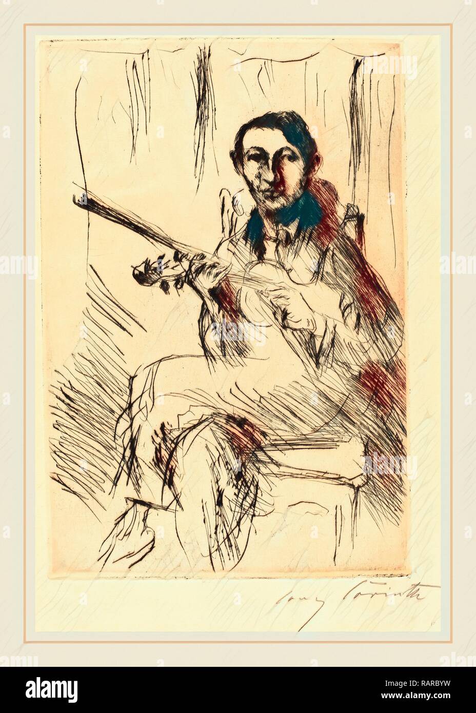 Lovis Corinth, Andreas Weissgaerber-I (Bildnis Andreas Weissgaerber), Deutsch, 1858-1925, 1919, kaltnadelradierung in Schwarz auf Neuerfundene Stockfoto