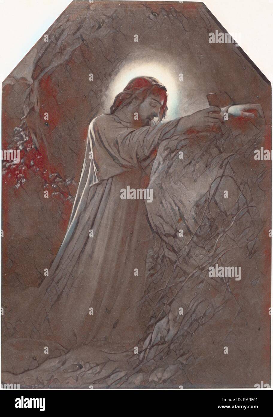 Gemälde von Paul Delaroche: le Christus Au Jardin des Oliviers, Robert Jefferson Bingham, Goupil & Cie, 1858 überarbeitet Stockfoto