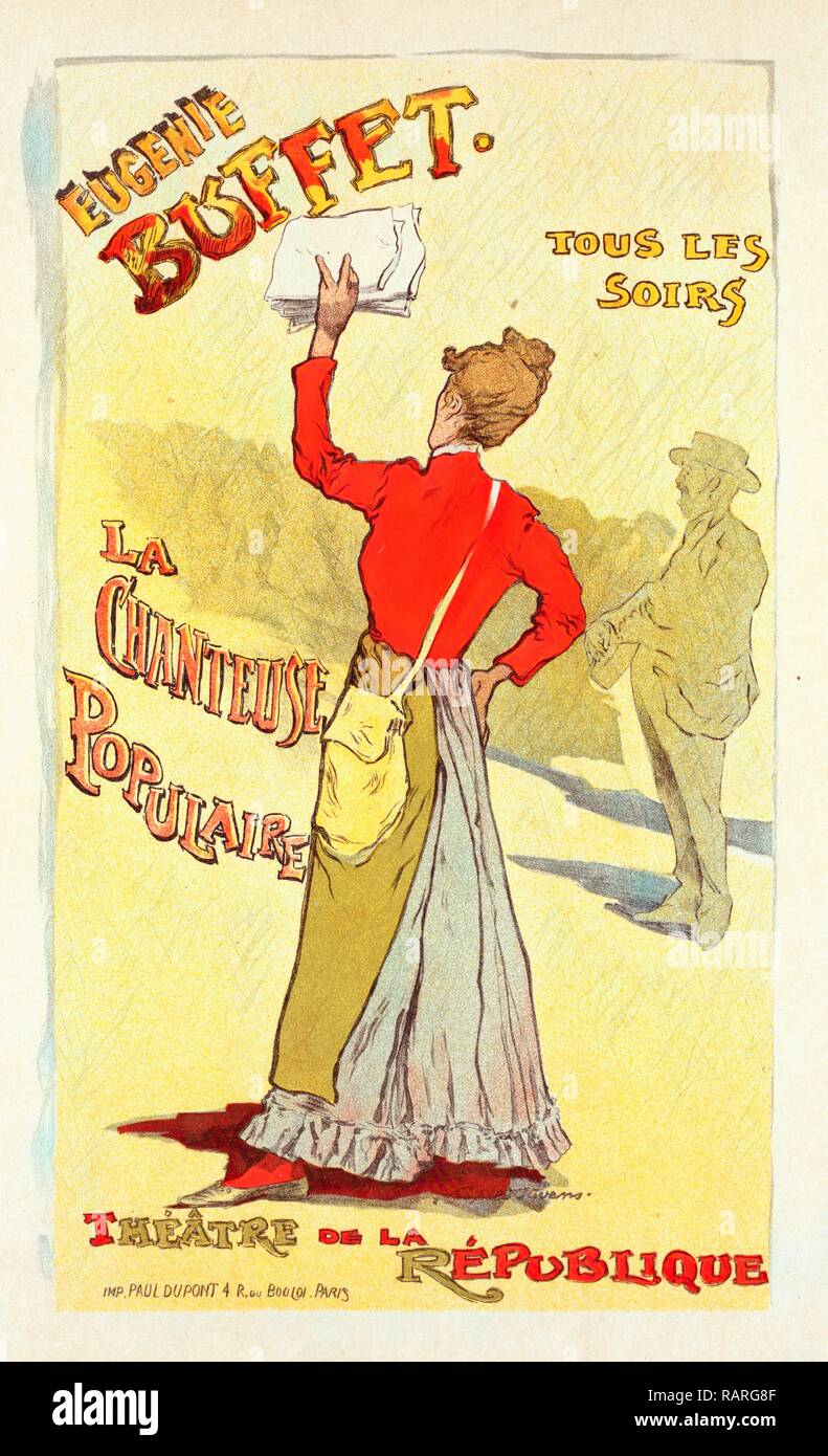 Plakat für Le Théâtre de la Renaissance, Eugénie Buffet, La chanteuse Populaire. Stevens, Léopold, 1866-1935, Künstler neuerfundene Stockfoto