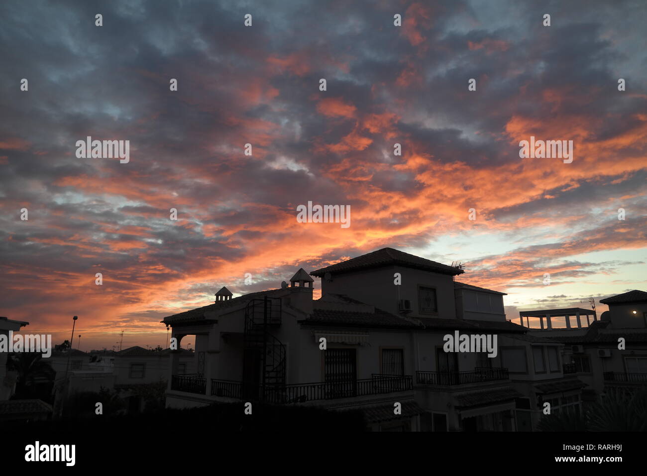 Sonnenaufgang über dem Med. Stockfoto