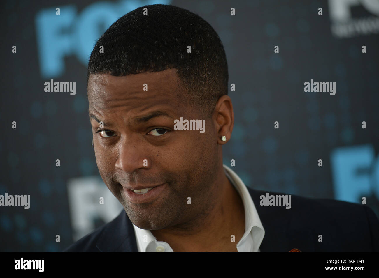 'Extra' host A.J. Calloway besucht die FOX Upfront am 15. Mai 2017 in New York City. Stockfoto