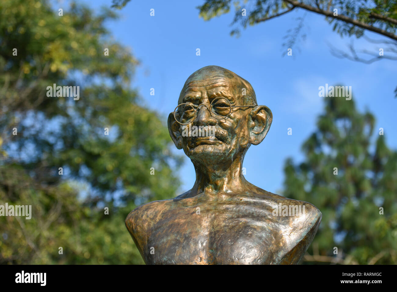 Denkmal, Mahatma Gandhi, Town Park, Nicosia, Republik Zypern, Denkmal, Stadtpark, Nikosia, Republik Zypern Stockfoto
