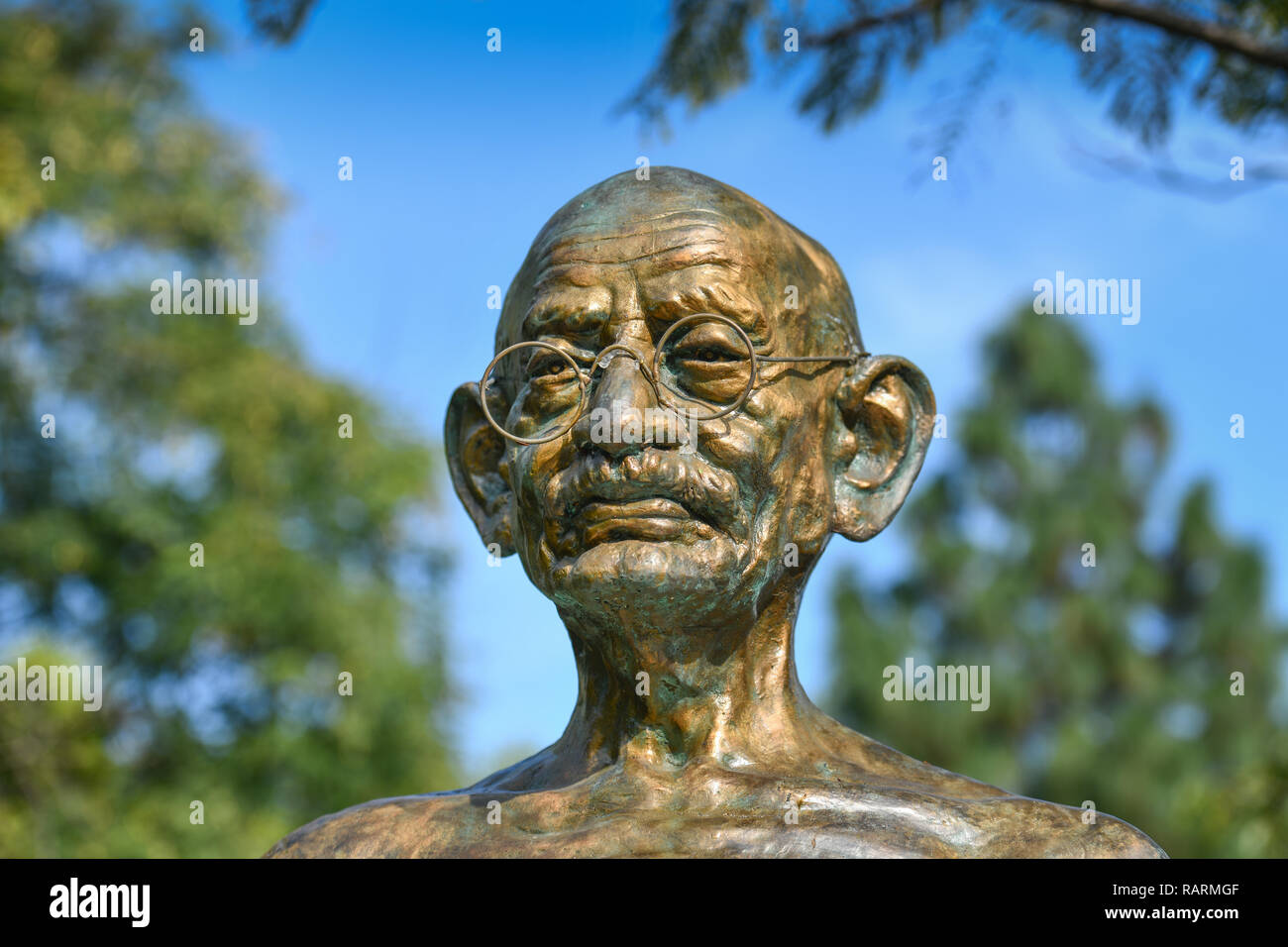 Denkmal, Mahatma Gandhi, Town Park, Nicosia, Republik Zypern, Denkmal, Stadtpark, Nikosia, Republik Zypern Stockfoto