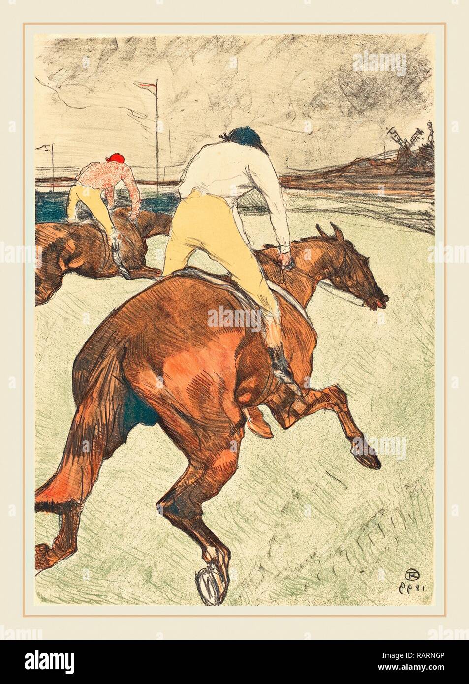 Henri de Toulouse-Lautrec (Französisch, 1864-1901), der Jockey (Le jockey), 1899, farblithographie. Neuerfundene Stockfoto