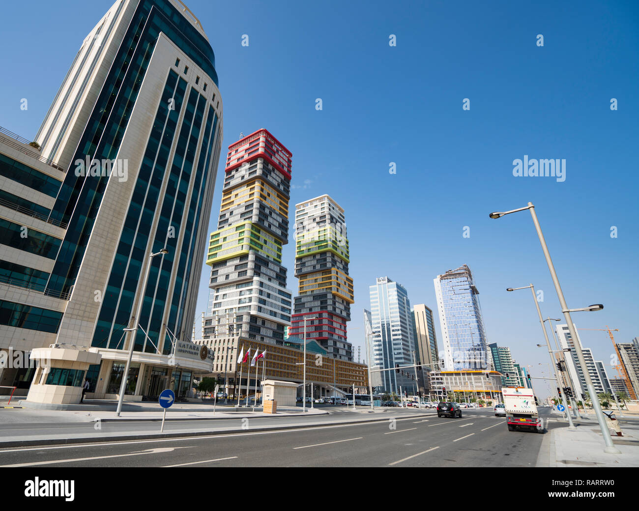 Lusail City neue Stadt im Bau in Katar, Naher Osten Stockfoto