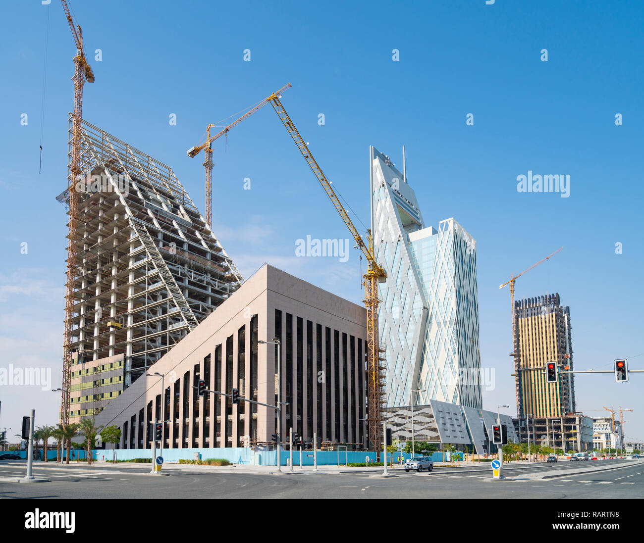 Lusail City neue Stadt im Bau in Katar, Naher Osten Stockfoto