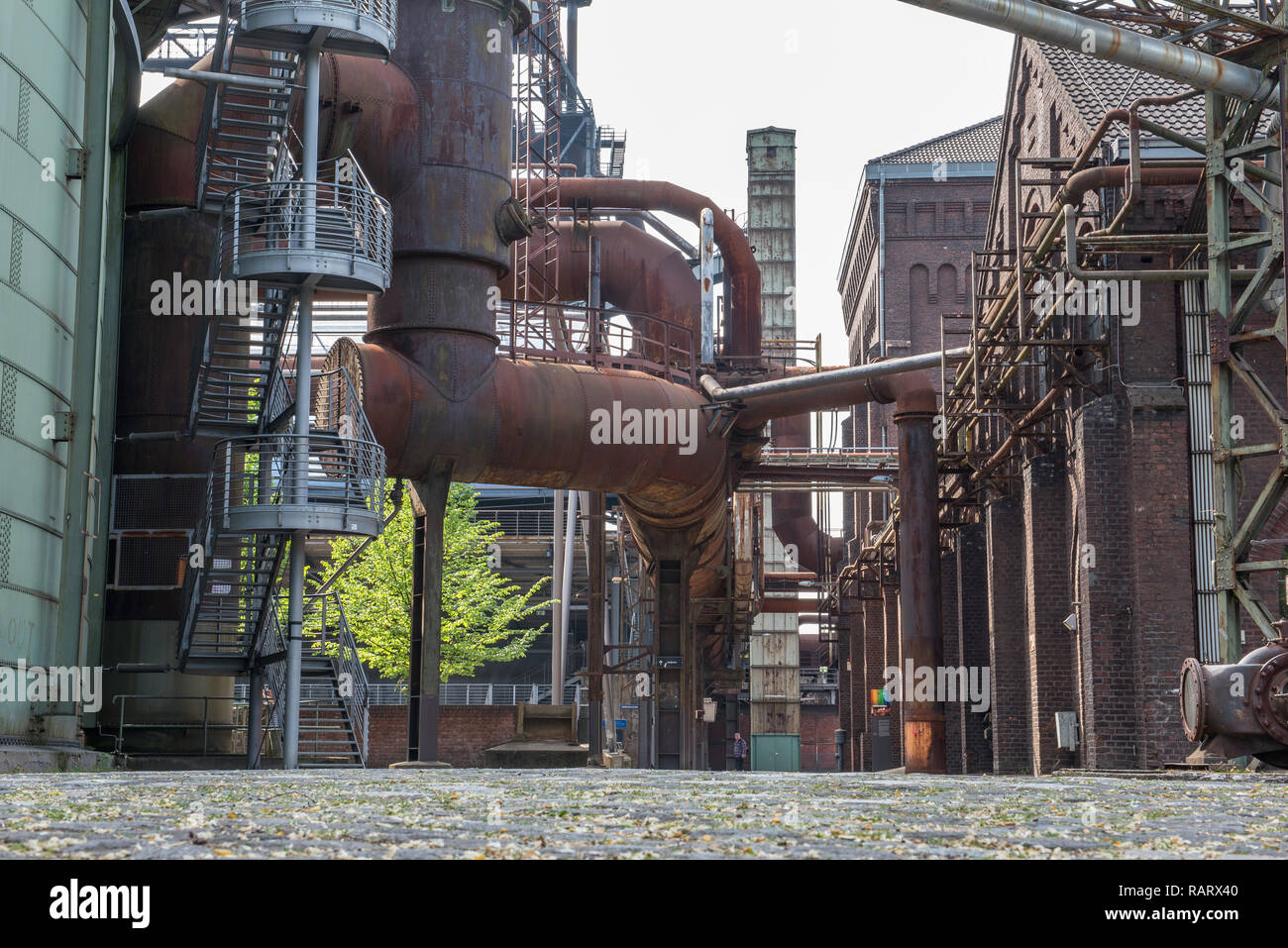 Teil der historischen Hochofenanlage Stockfoto