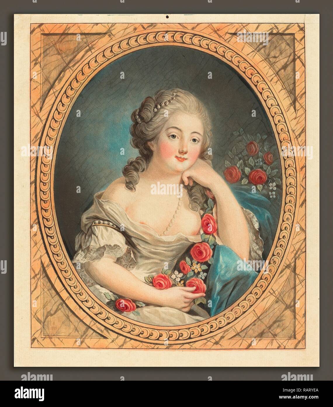 Jean-françois Janinet (Französisch, 1752 - 1814), L'angenehmen Neglige, 1779, Aquatinta. Neuerfundene durch Gibon. Klassische neuerfundene Stockfoto