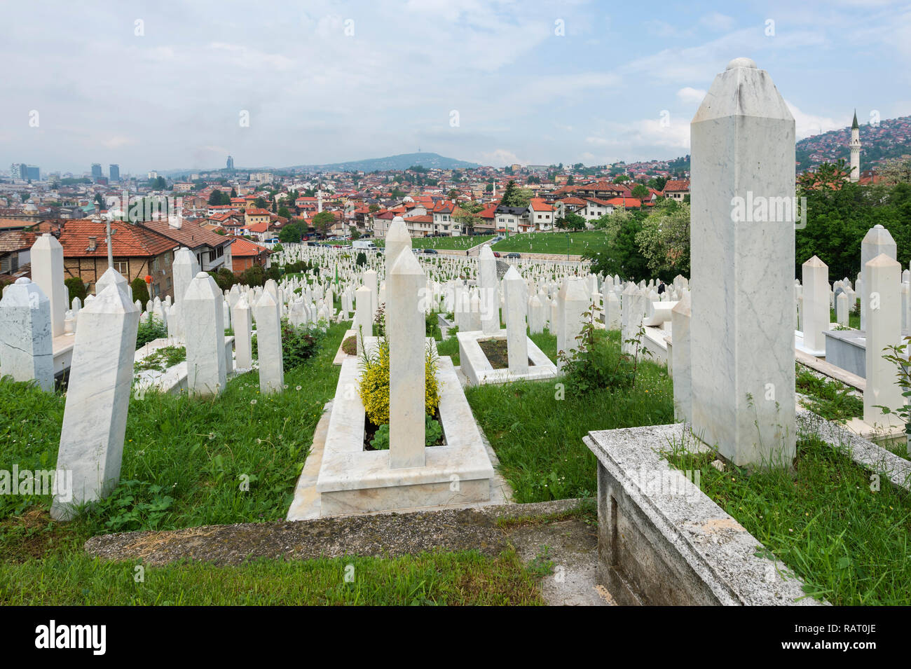 Märtyrer Friedhof Kovaci, Sarajevo, Bosnien und Herzegowina Stockfoto