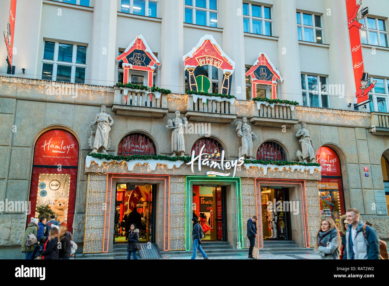 Hamleys Prag ist die größte Toy Store in Prag, die alle so den größten Spielzeugladen in Mitteleuropa. Stockfoto