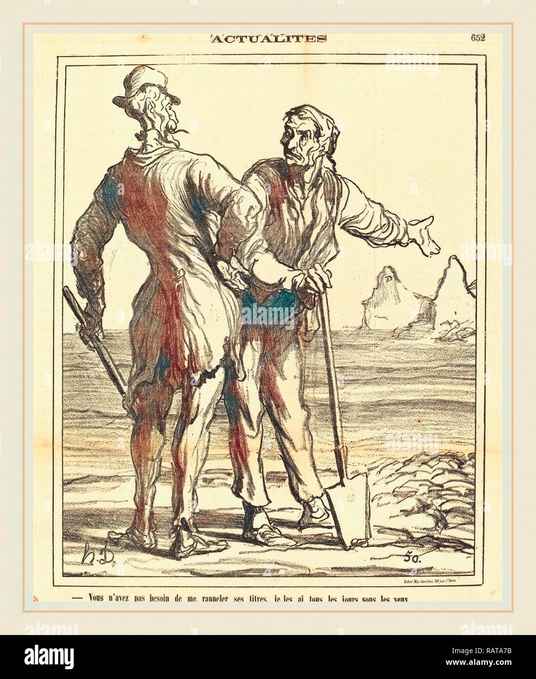 Honoré Daumier (Französisch, 1808-1879), Vous n'avez pas Besoin de mich rappeler ses Titer, 1871, gillotype auf Zeitungspapier neuerfundene Stockfoto