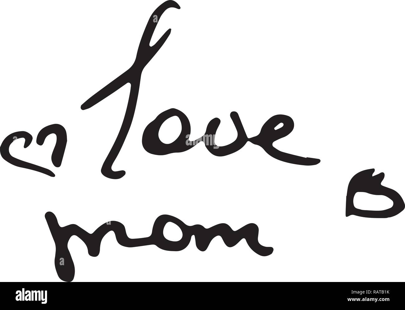 Liebe Mama doodle Beschriftung Banner. Kalligraphie Tinte vektor Text. Bild für Grußkarten, Drucken, Tag, t-shirt Stock Vektor