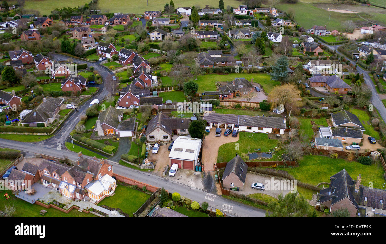 Luftbild des Dorfes von Homer in der Nähe von Much Wenlock, Shropshire Stockfoto
