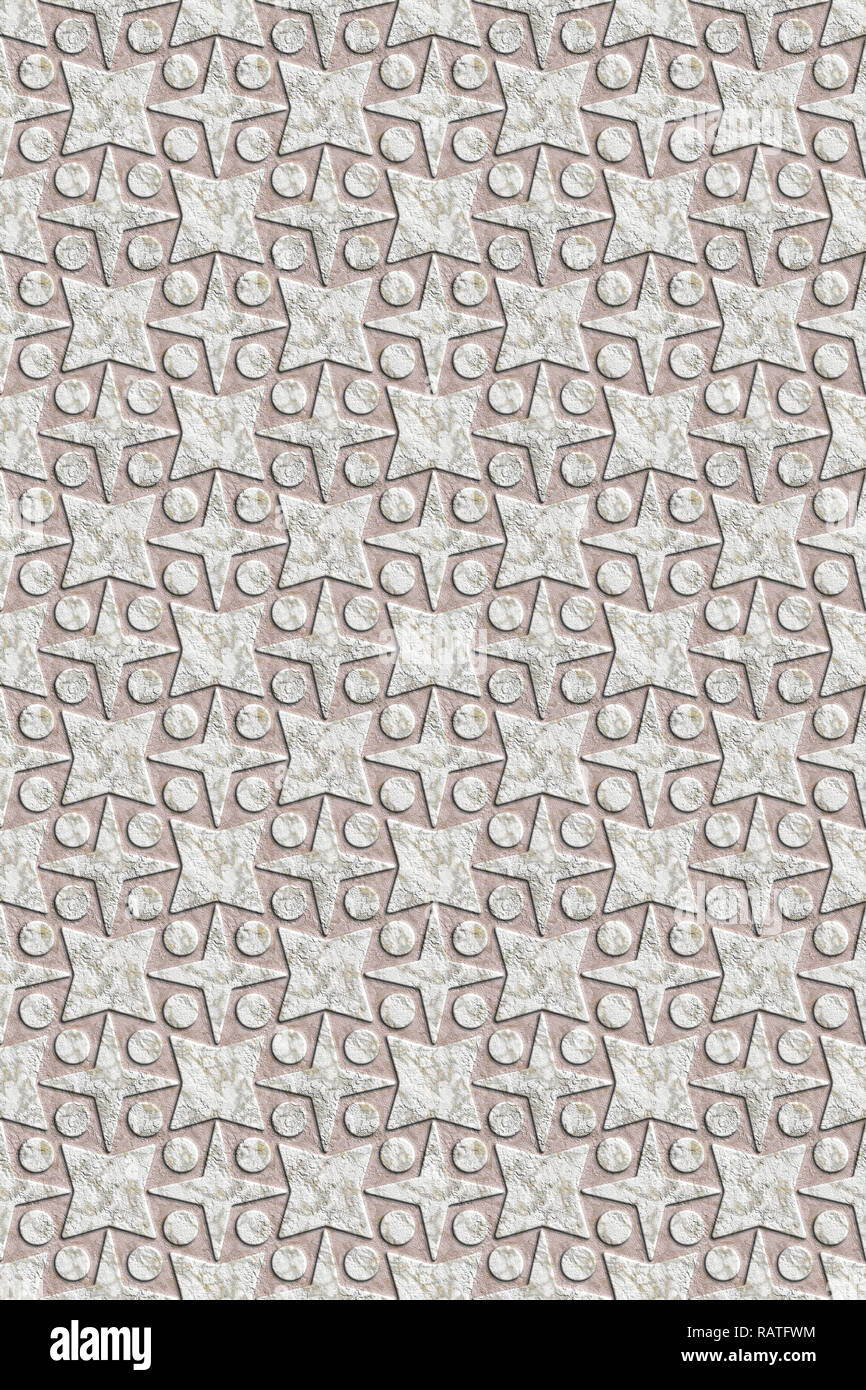 3D-Effekt nahtlose Hintergrund, Tapeten deko Stein Muster. Stockfoto