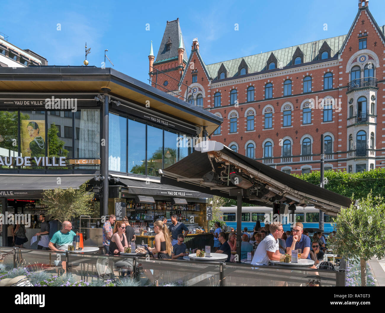 Vau de Ville Cafe auf Norrmalmstorg, Norrmalm, Stockholm, Schweden Stockfoto