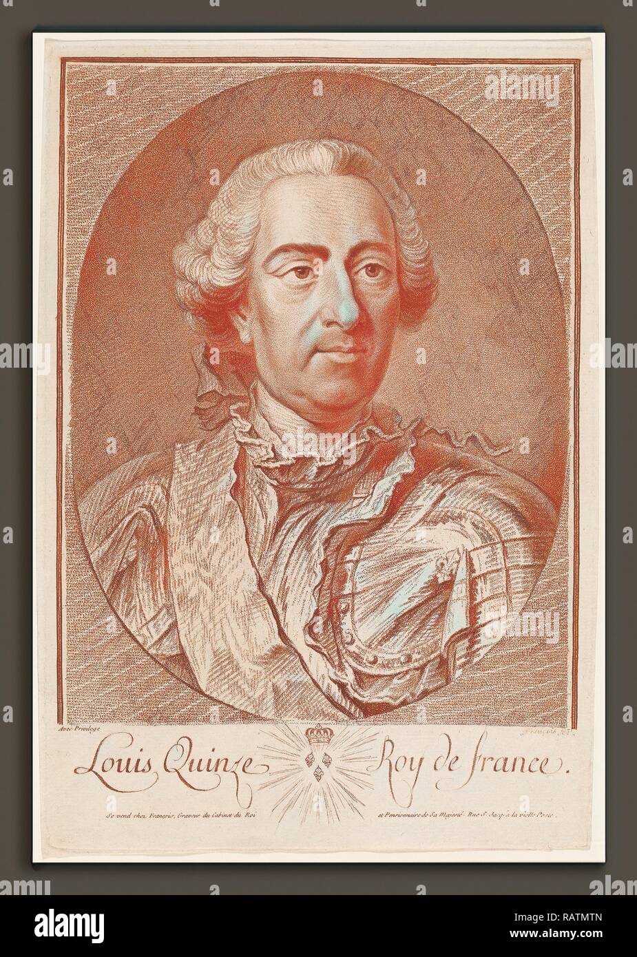 Jean-Charles Francois, Louis quinze, Roy de France (Louis XV), Französisch, 1717 - 1769, 1767, Kreide, Walze, und Neuerfundene Stockfoto