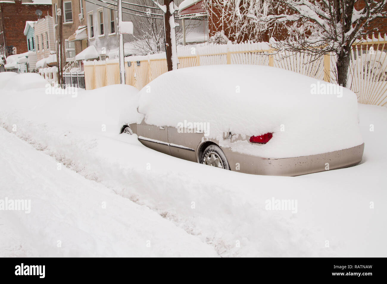 Brooklyn begraben unter Schnee Stockfoto