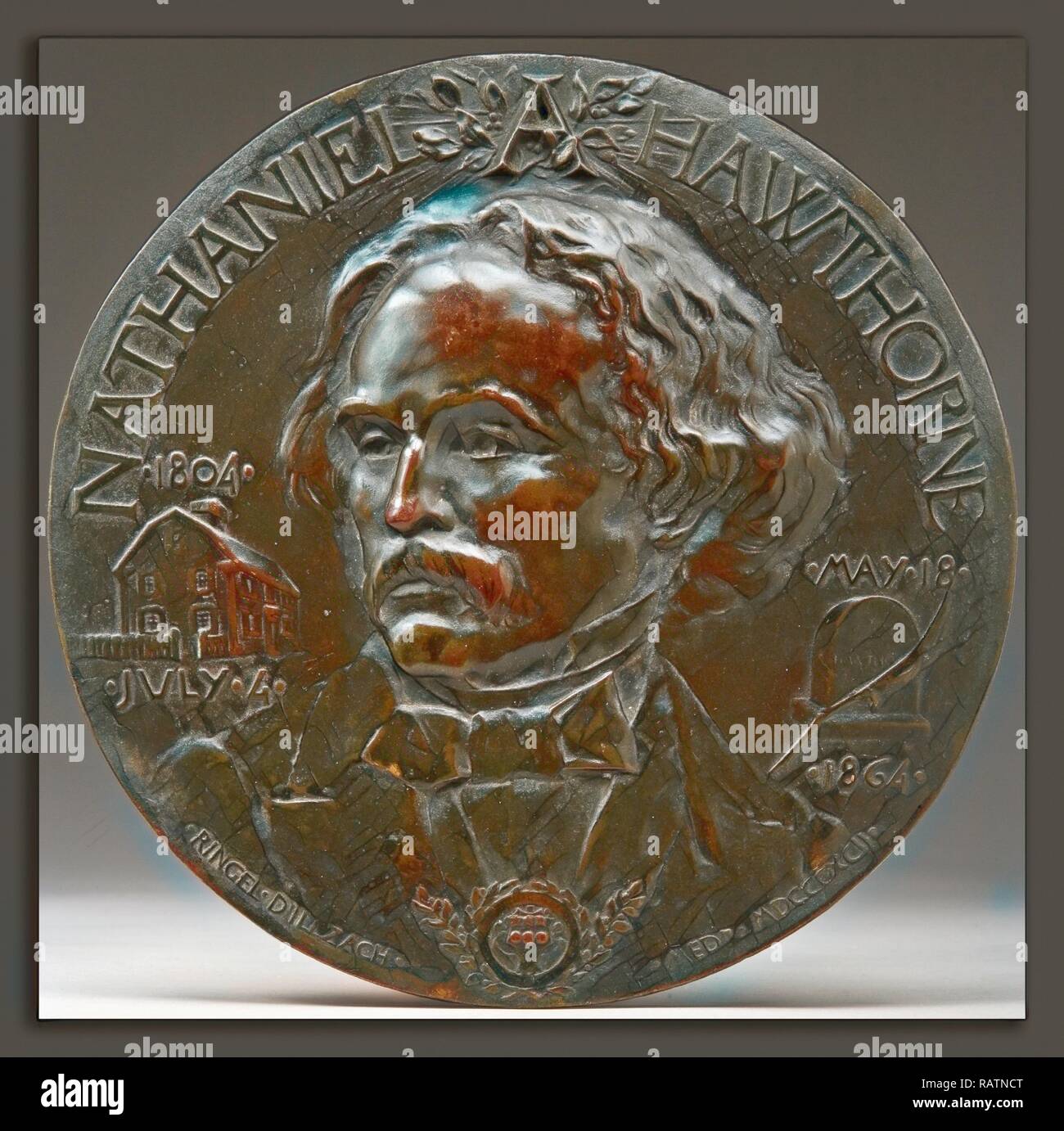 Jean Désiré Ringel d'Illzach, Nathaniel Hawthorne, 1804-1864, Autor, Französisch, 1847-1916, 1892, Bronze. Neuerfundene Stockfoto