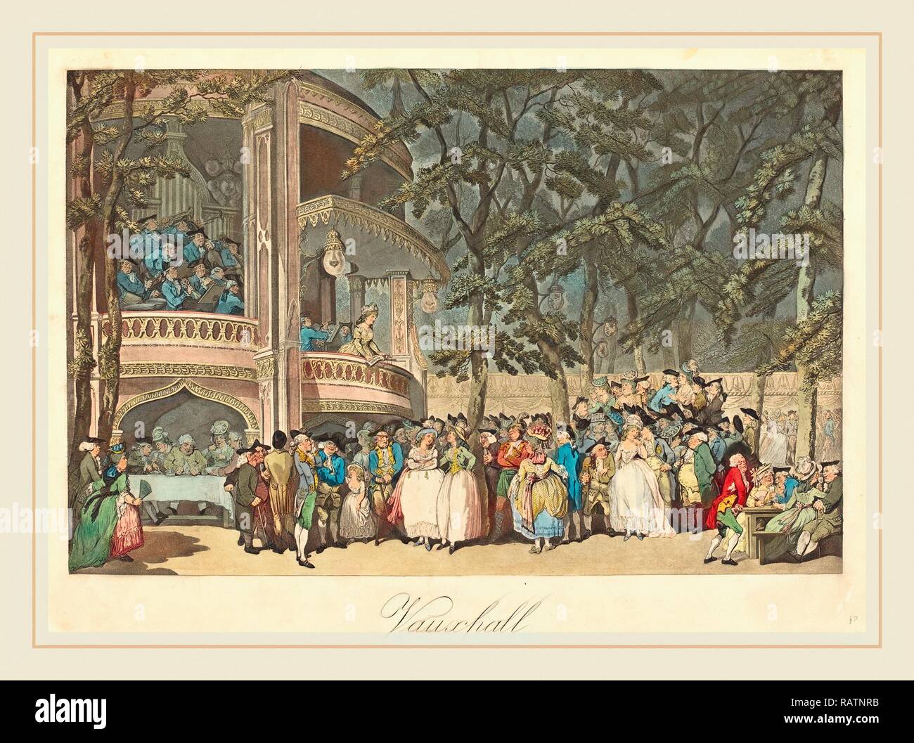 Thomas Rowlandson, britischen (1756-1827), Vauxhall Gardens, 1785, Radierung und Aquatinta. Neuerfundene durch Gibon. Klassische neuerfundene Stockfoto