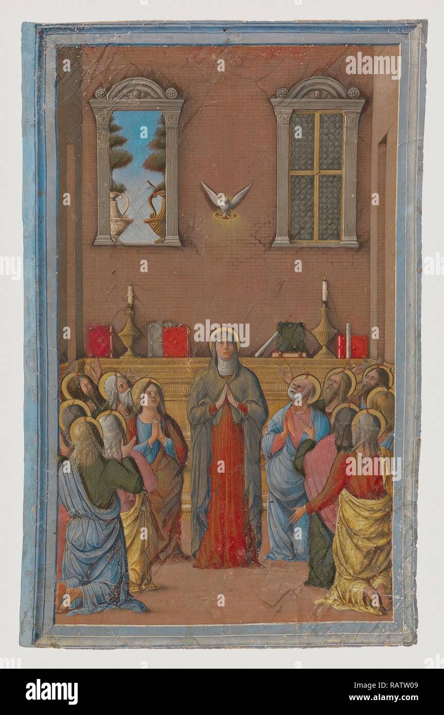 Pfingsten, Girolamo da Cremona, Italienisch, aktiv 1450 - 1485, Mantua (möglicherweise), Italien, Europa, über 1460 Neuerfundene Stockfoto