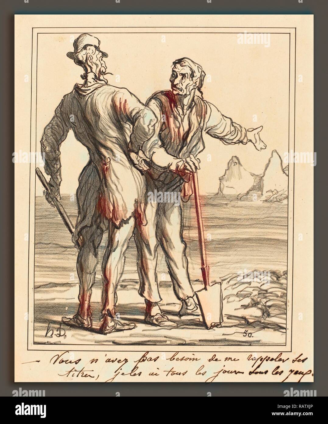 Honoré Daumier (Französisch, 1808-1879), Vous n'avez pas Besoin de mich rappeler ses Titer, 1871, Lithographie. Neuerfundene Stockfoto