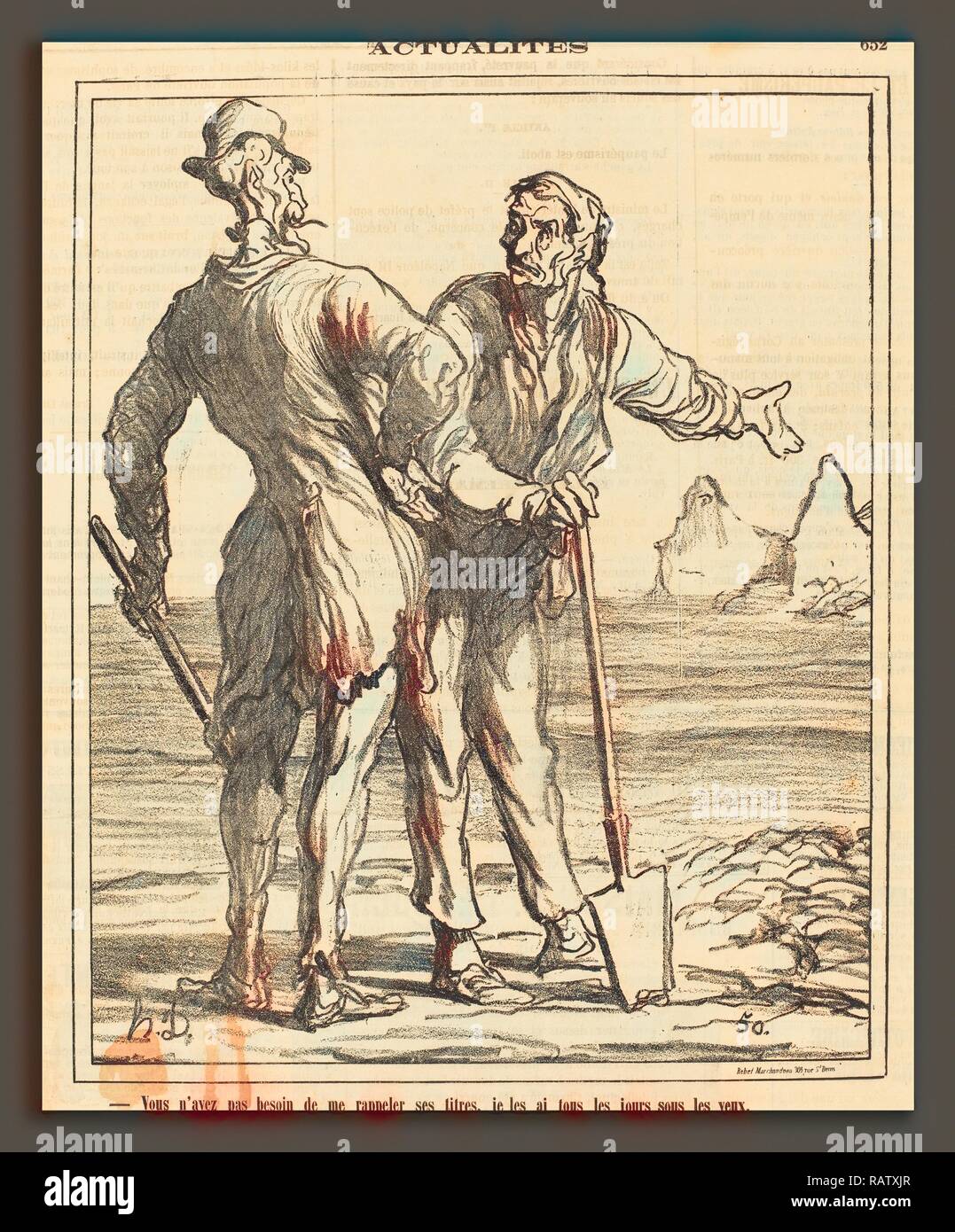 Honoré Daumier (Französisch, 1808-1879), Vous n'avez pas Besoin de mich rappeler ses Titer, 1871, gillotype auf Zeitungspapier neuerfundene Stockfoto