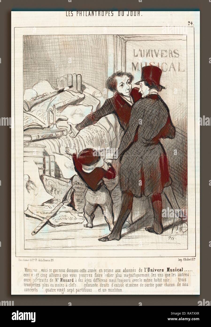 Honoré Daumier (Französisch, 1808-1879), Monsieur voici ce que nous donnons en Prime, 1845, Lithographie. Neuerfundene Stockfoto