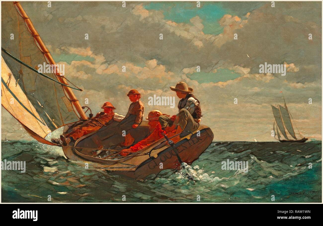 Winslow Homer, Amerikanische (1836-1910), Breezing Up (Wind), 1873-1876, Öl auf Leinwand. Neuerfundene Stockfoto