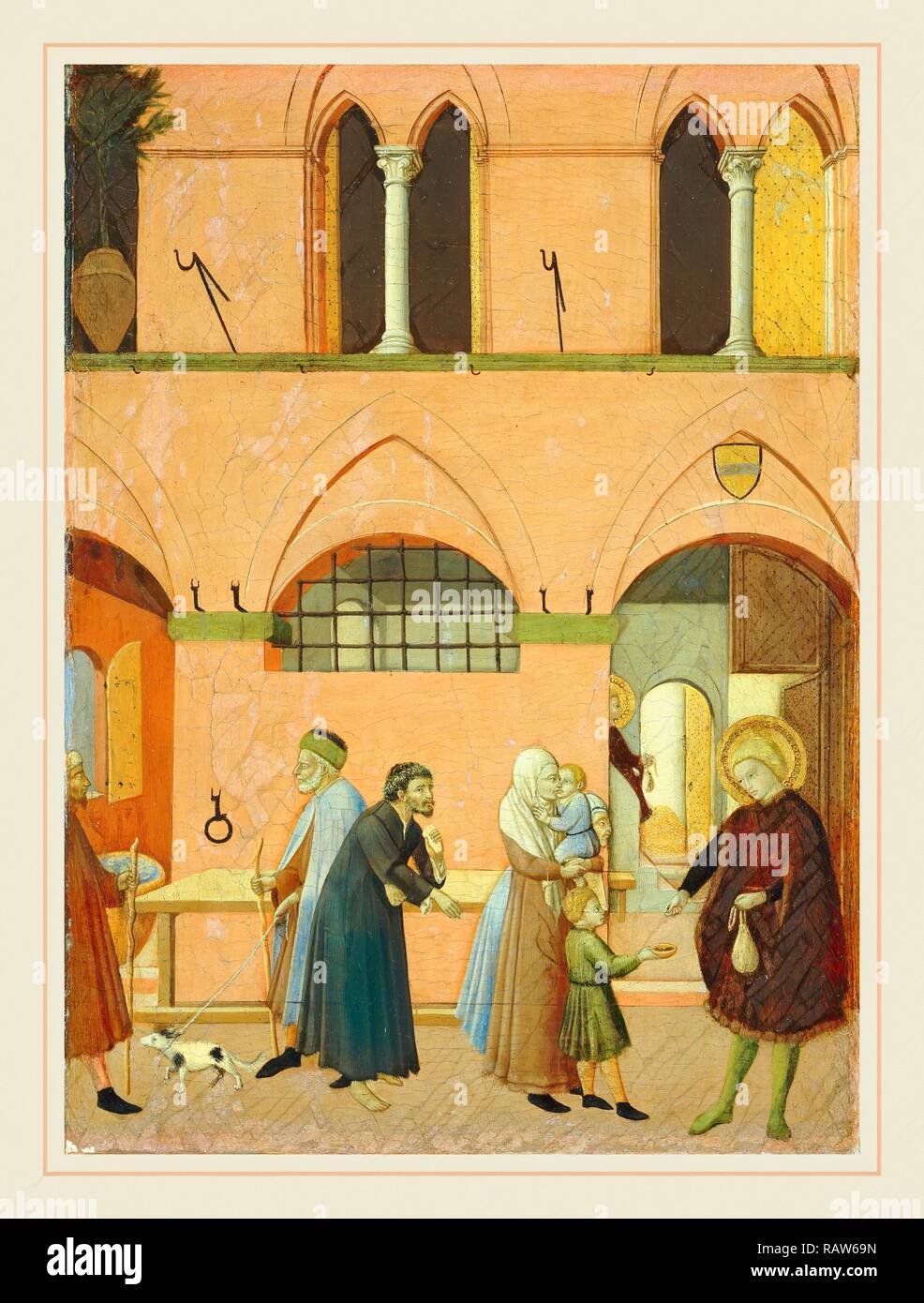 Meister der Osservanza (Sano di Pietro?), Italienisch (aktive späten 1420s - frühe 1440s), Saint Anthony Verteilung seiner Neuerfundene Stockfoto