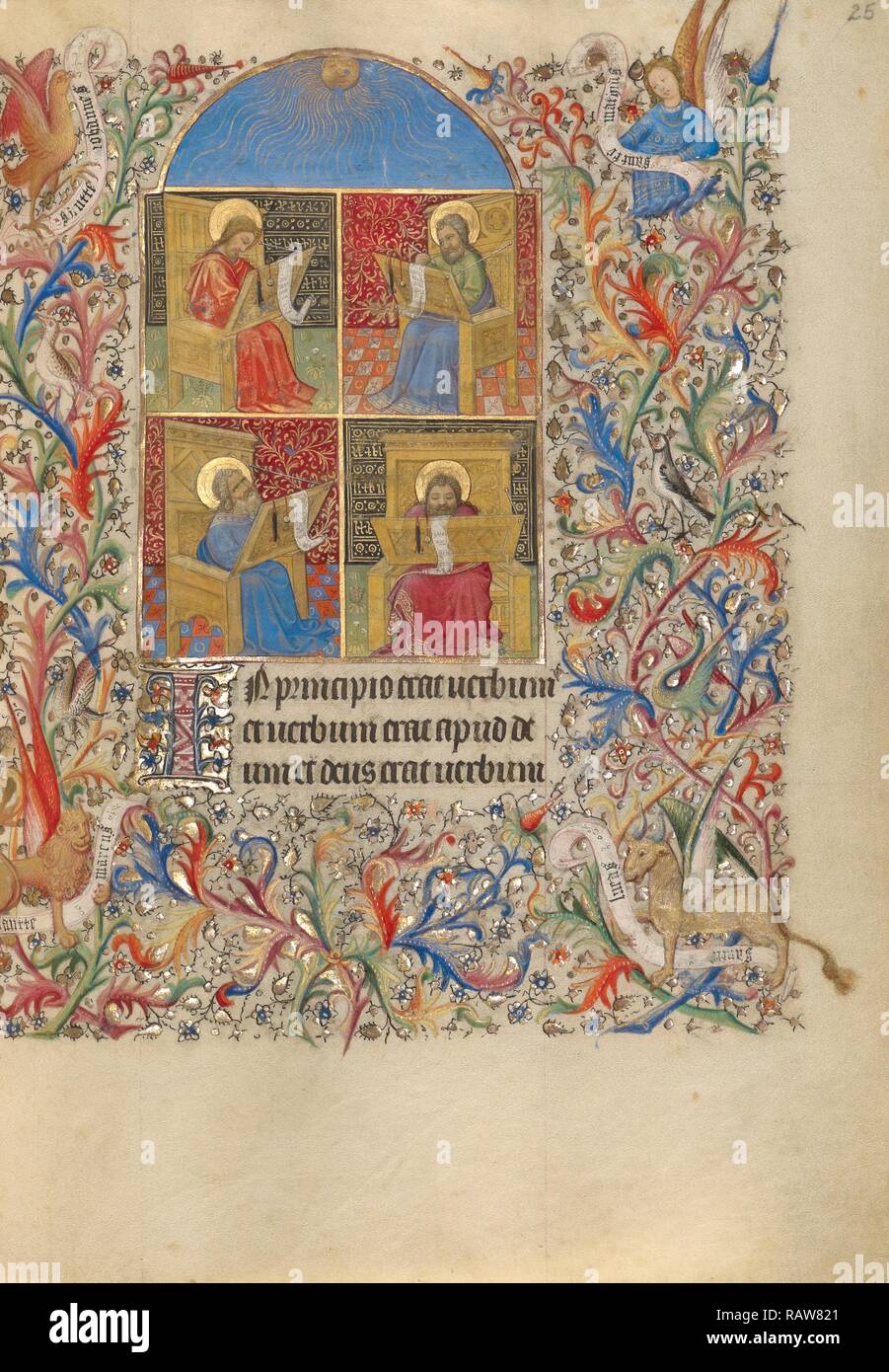 Die vier Evangelisten, Spitz Master, Französisch, aktiv über 1415-1425, Paris, Frankreich, Europa, über 1420, Tempera neuerfundene Stockfoto