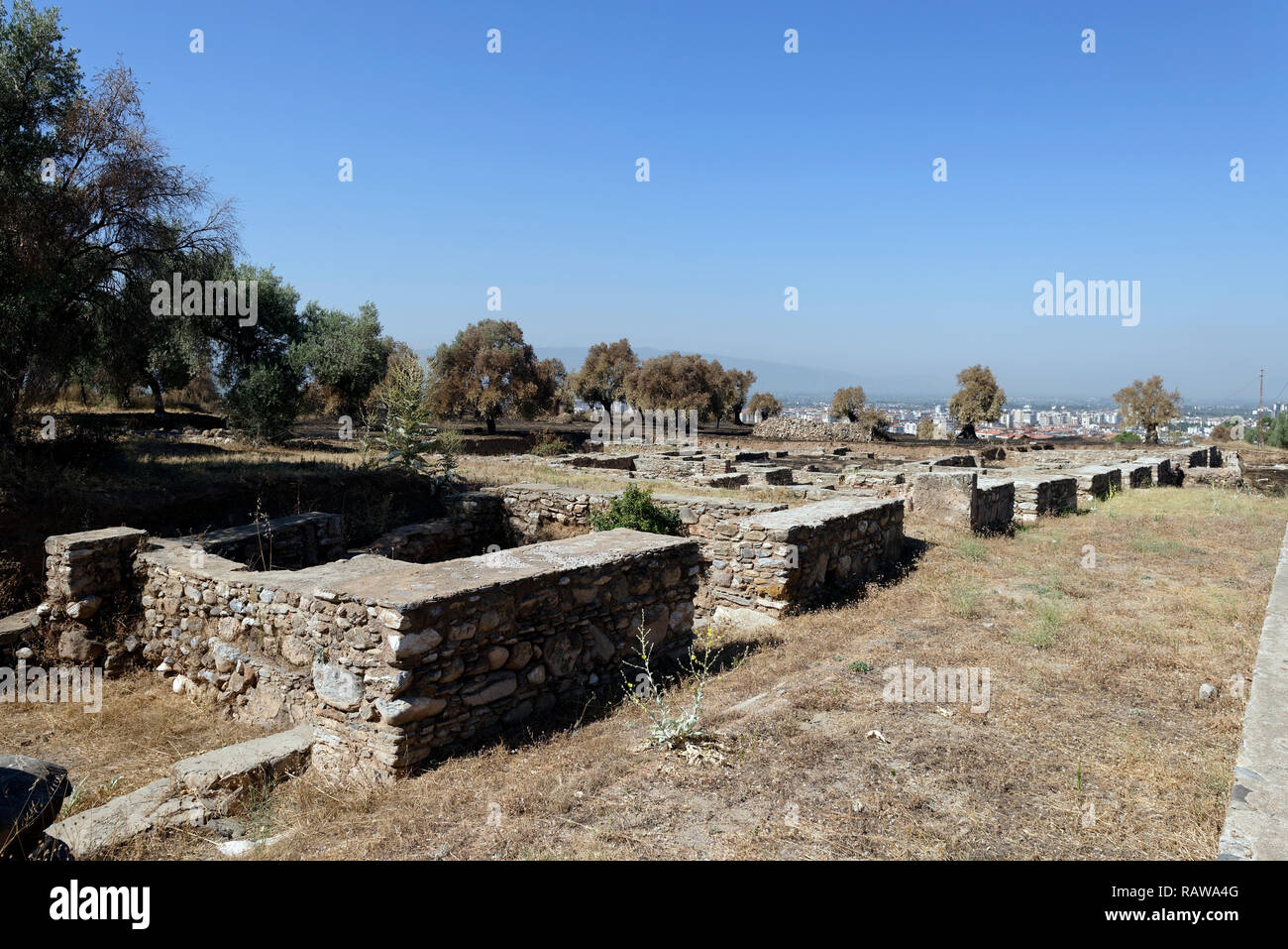 Ruinen der römischen Wohngebiet, die antike Stadt Tralleis, Adyin, Anatolien, Türkei. Stockfoto