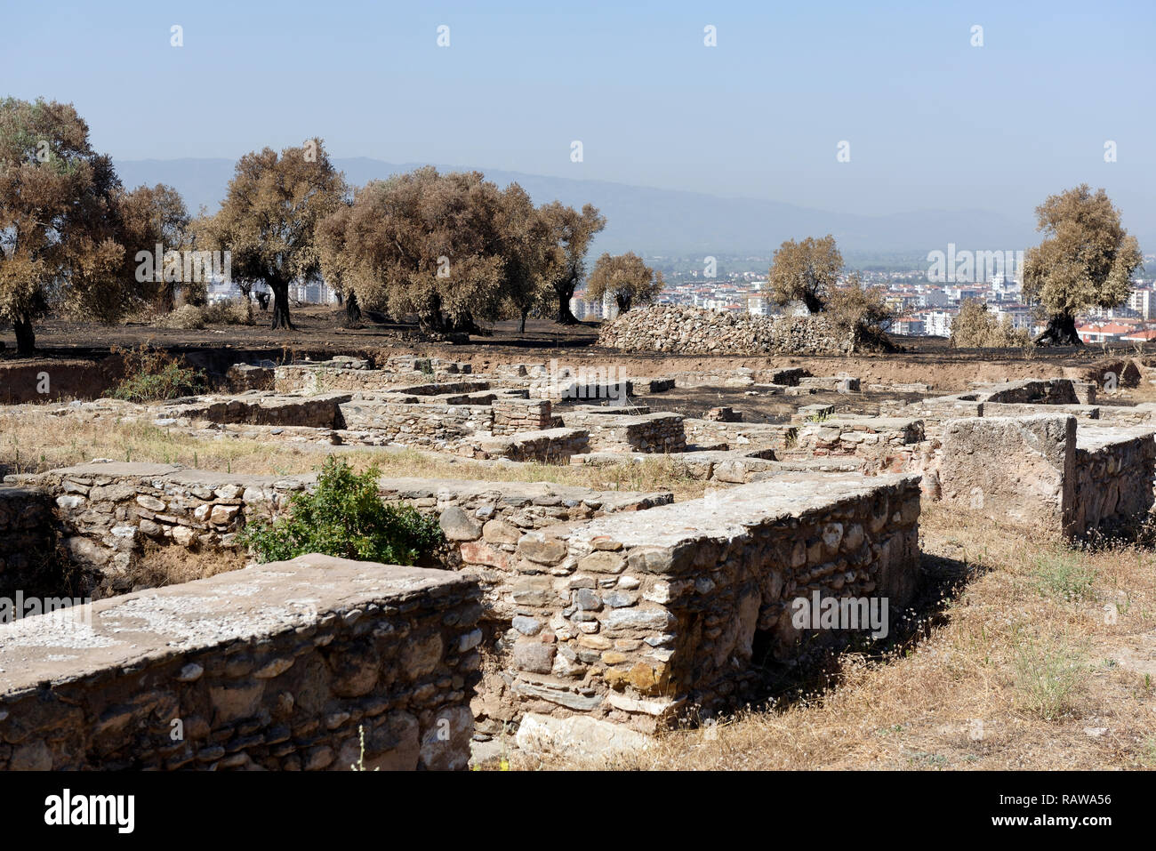 Ruinen der römischen Wohngebiet, die antike Stadt Tralleis, Adyin, Anatolien, Türkei. Stockfoto