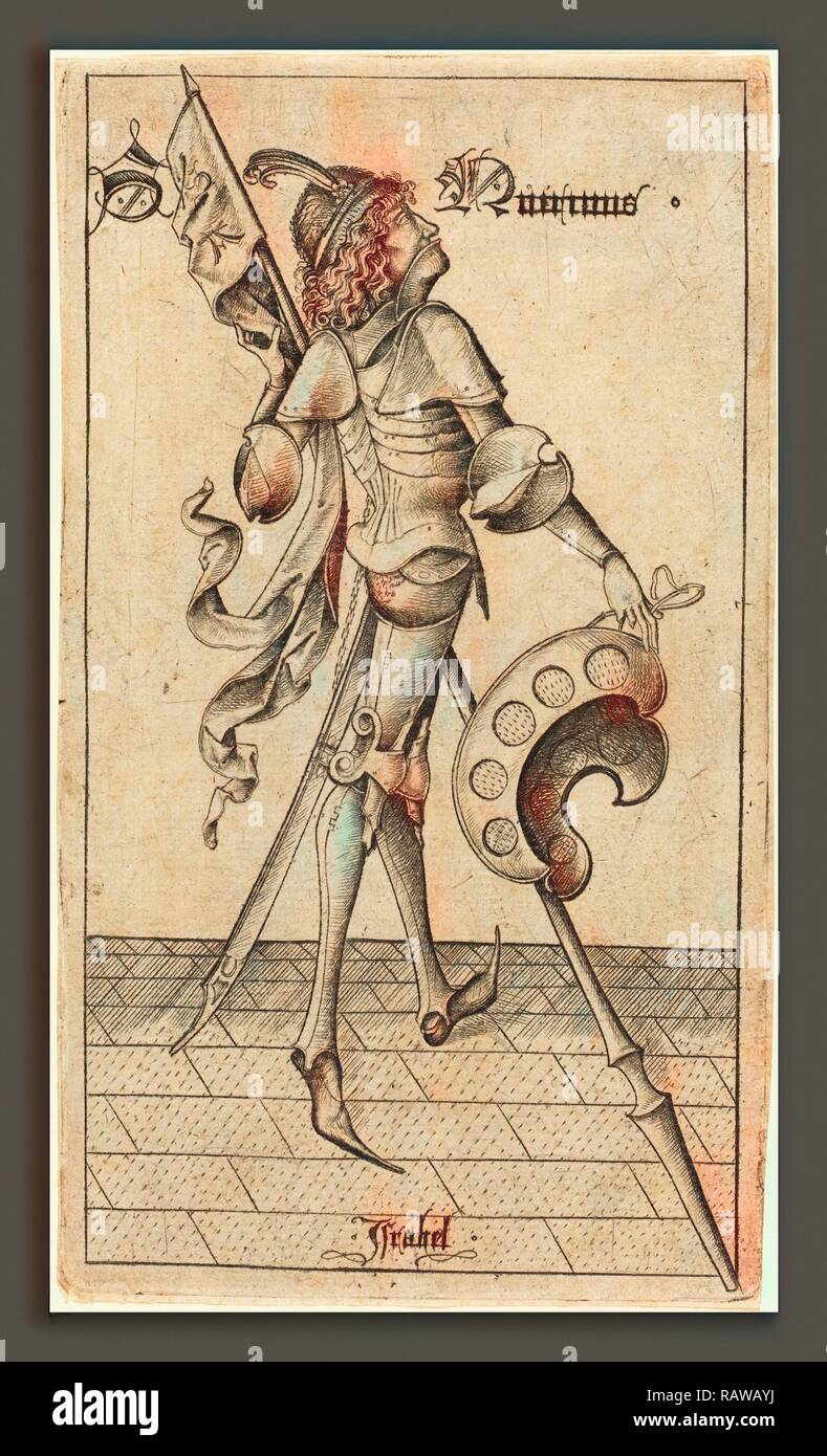 Israhel van Meckenem (Deutsch, C. 1445 - 1503), Hl. Quirinus von Neuss, Gravur. Neuerfundene durch Gibon. Klassische Kunst neuerfundene Stockfoto