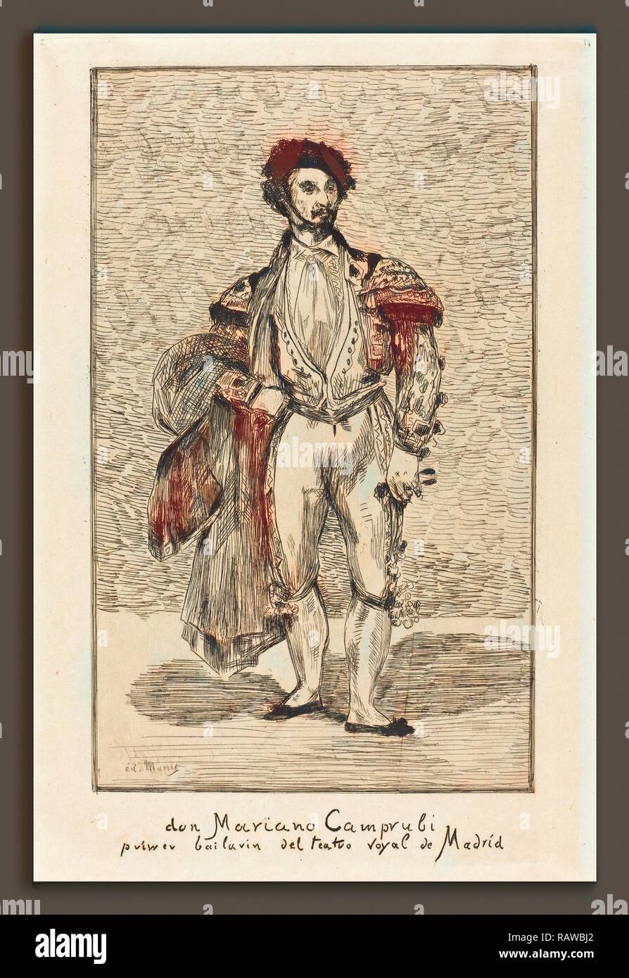 Edouard Manet (1832 - 1883), Don Mariano Bailarin Camprubi (Le), 1862, Radierung. Neuerfundene durch Gibon. Klassische neuerfundene Stockfoto