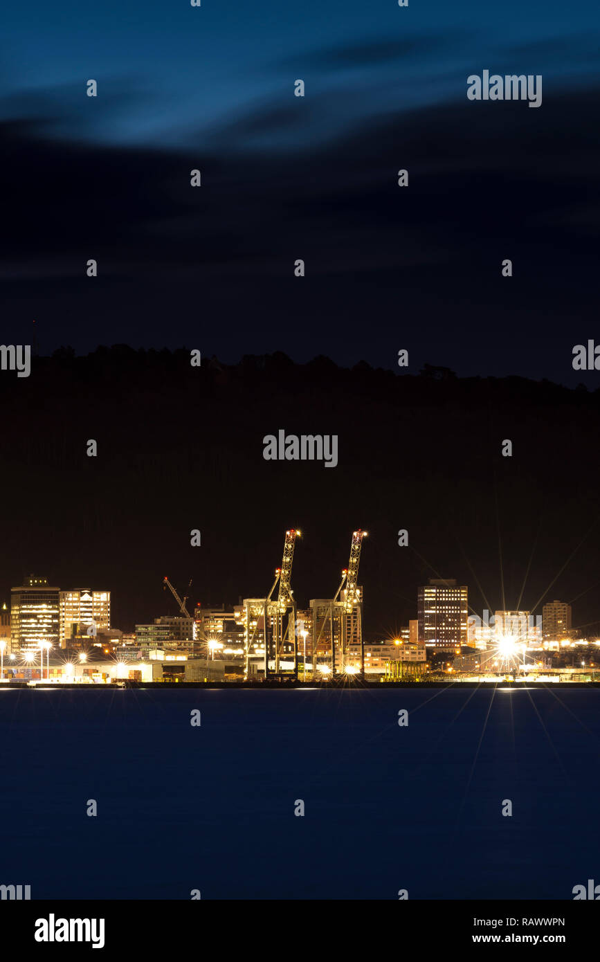 Blick auf den Hafen von Wellington in Wellington in Neuseeland Stockfoto