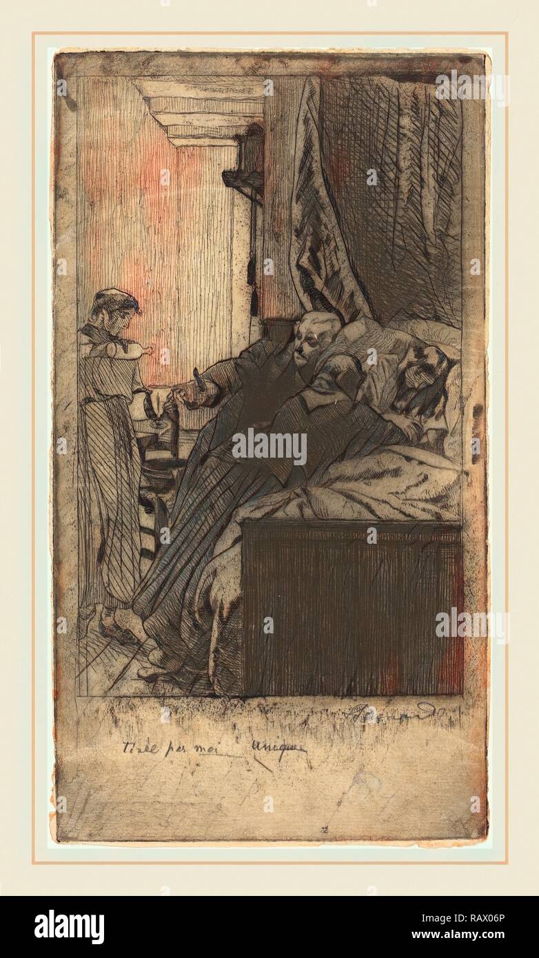Albert Besnard, Französisch (1849-1934), Krankheit (La Maladie), 1884, Radierung und Aquatinta auf Bütten. Neuerfundene Stockfoto