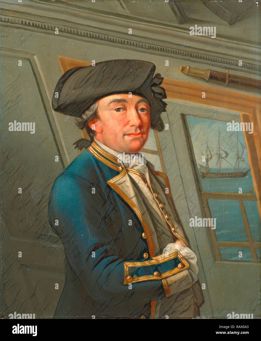 Captain William Spind, Dominic Serres, 1722-1793, Französisch. Neuerfundene durch Gibon. Klassische Kunst mit einem modernen Touch neuerfundene Stockfoto