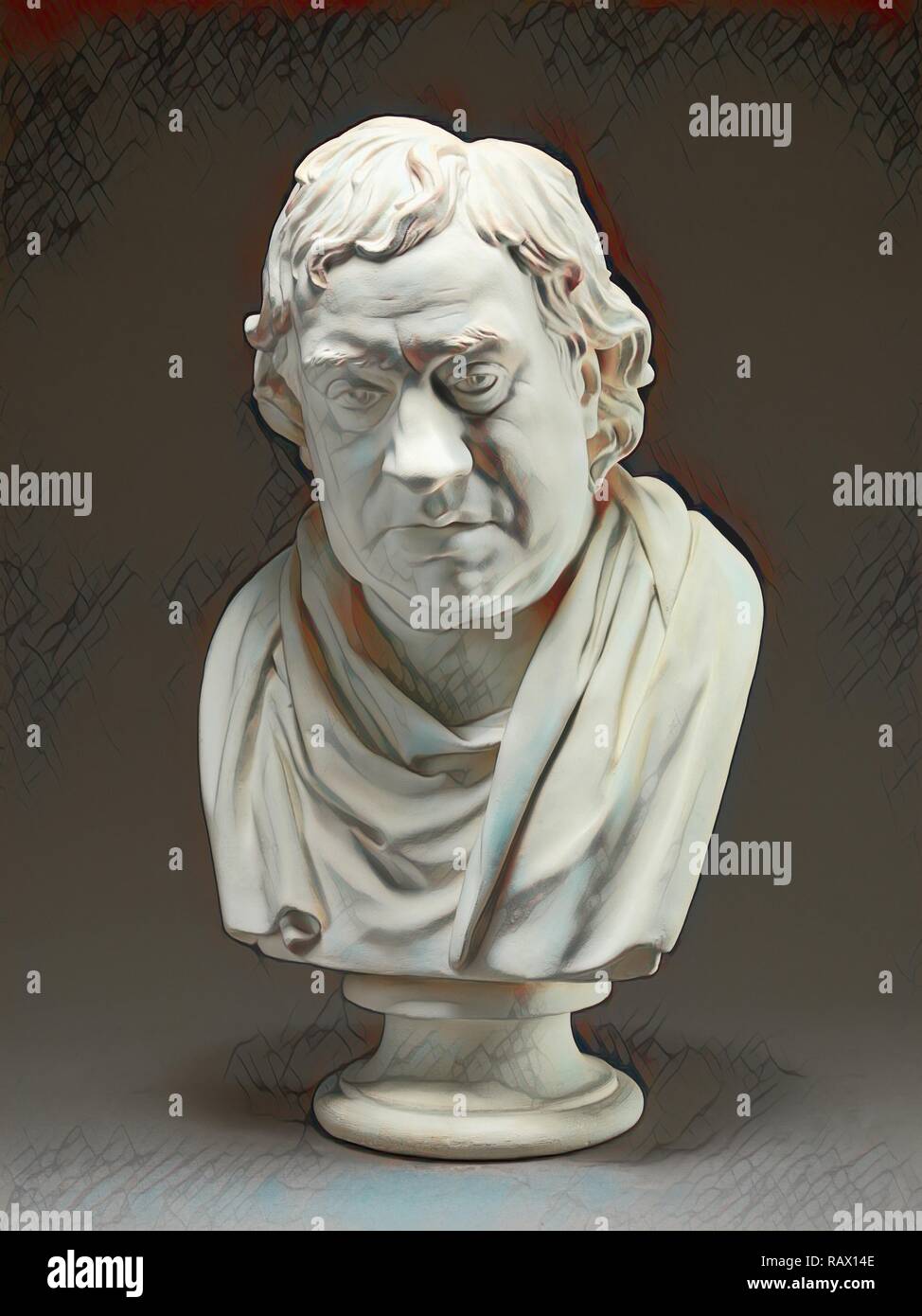 Samuel Johnson, Joseph Nollekens, 1737-1823, Britisch. Neuerfundene durch Gibon. Klassische Kunst mit einem modernen Touch neuerfundene Stockfoto