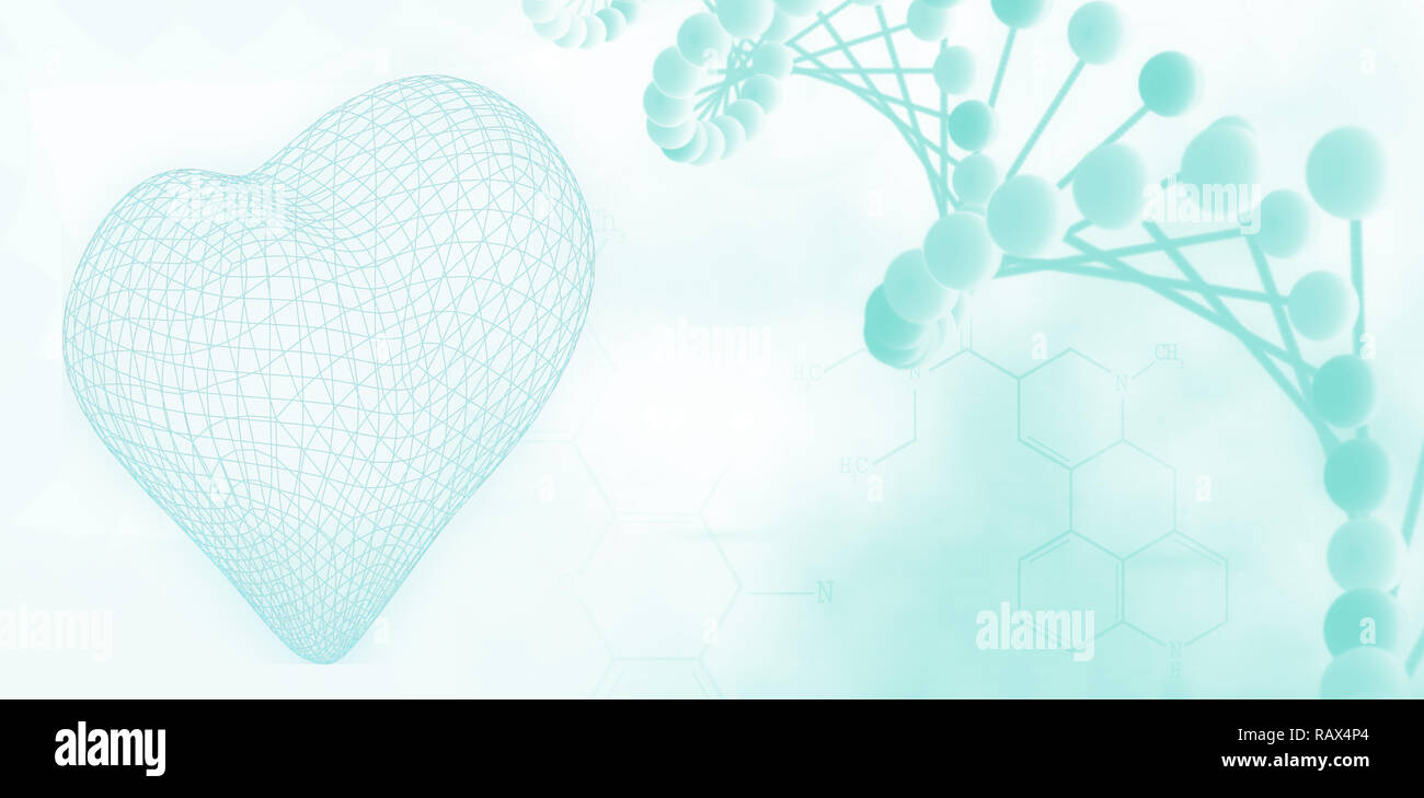 Das zusammengesetzte Bild im 3D-Bild der blauen Herzen Form Stockfoto