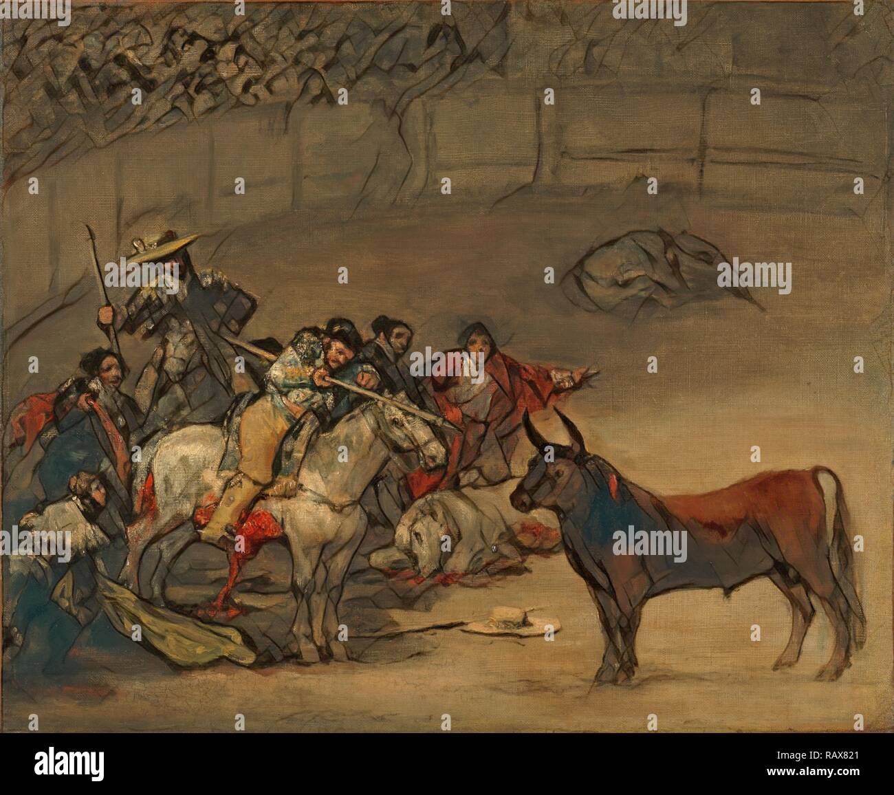 Stierkampf, suerte de varas, Francisco José de Goya y Lucientes (Francisco de Goya), Spanisch, 1746 - 1828, 1824, Öl neuerfundene Stockfoto