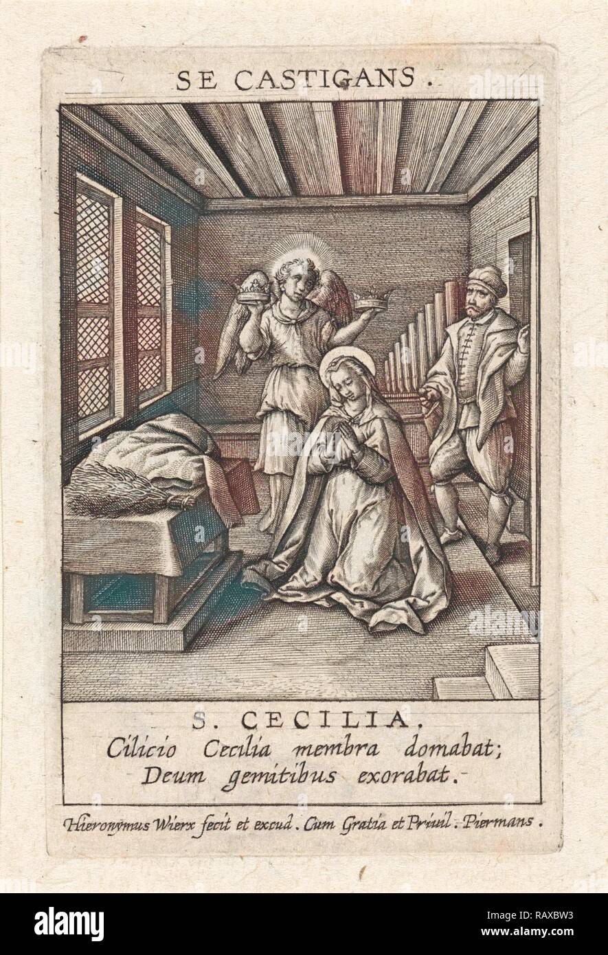 Aufgrund von jenen, die sich züchtigen, Hieronymus Wierix, 1563 - vor 1619. Neuerfundene durch Gibon. Klassische Kunst mit Neuerfundene Stockfoto