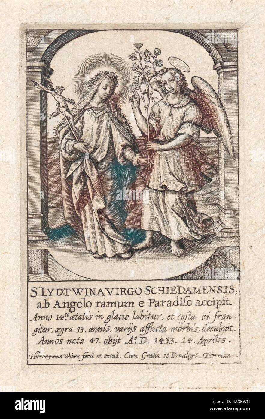 H. in der lidwina von Schiedam, Niederlande, Hieronymus Wierix, 1563 - vor 1619. Neuerfundene durch Gibon. Klassische Kunst mit Neuerfundene Stockfoto