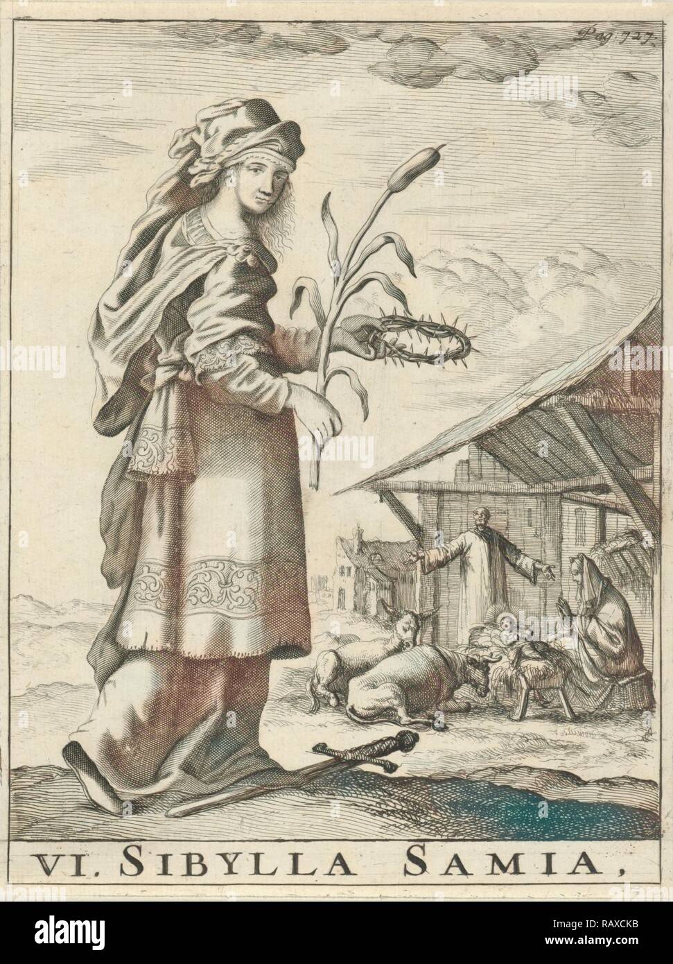 Sibylle von Samos, Jan Luyken, Timotheus zehn Hoorn, 1684. Neuerfundene durch Gibon. Klassische Kunst mit einem modernen Touch neuerfundene Stockfoto