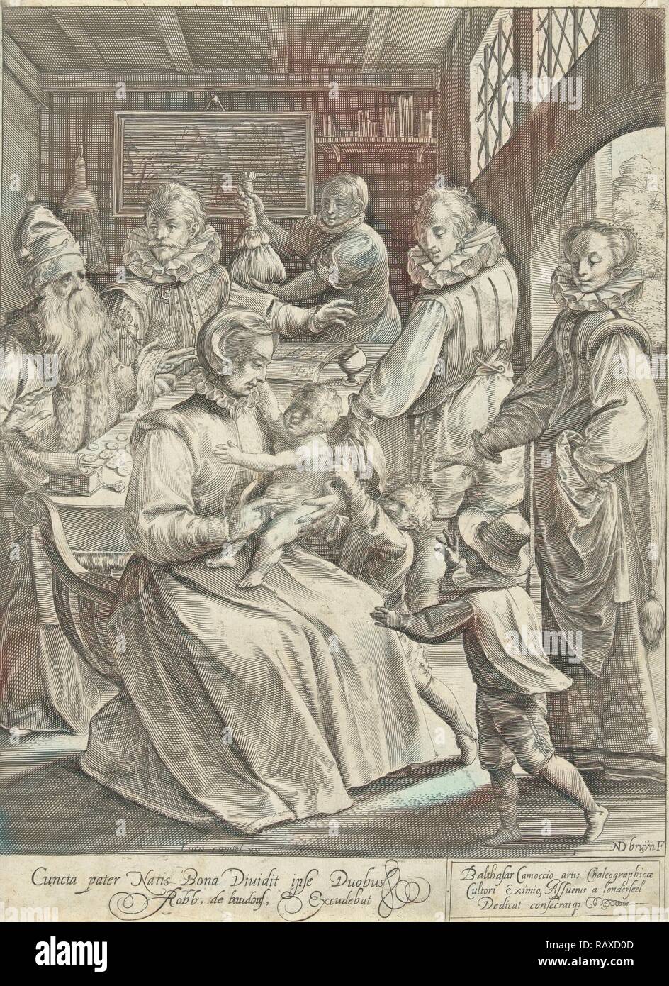 Verlorene Sohn erhält sein Erbteil, Nicolaes de Bruyn, 1581 - 1656. Neuerfundene durch Gibon. Klassische Kunst mit einem modernen Neuerfundene Stockfoto