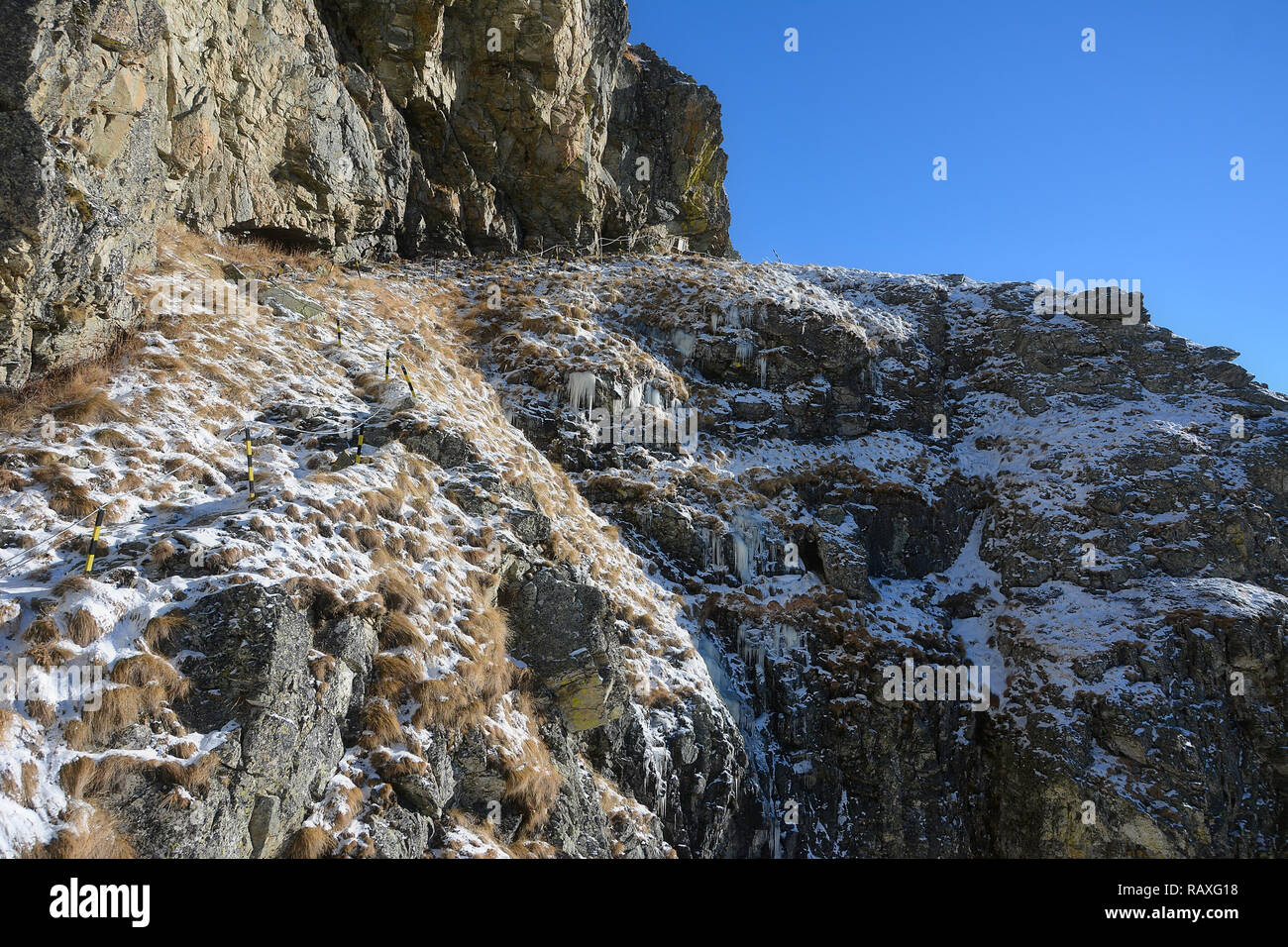 Winter in alten Berg, Bulgarien. Weg zur botev Peak Stockfoto