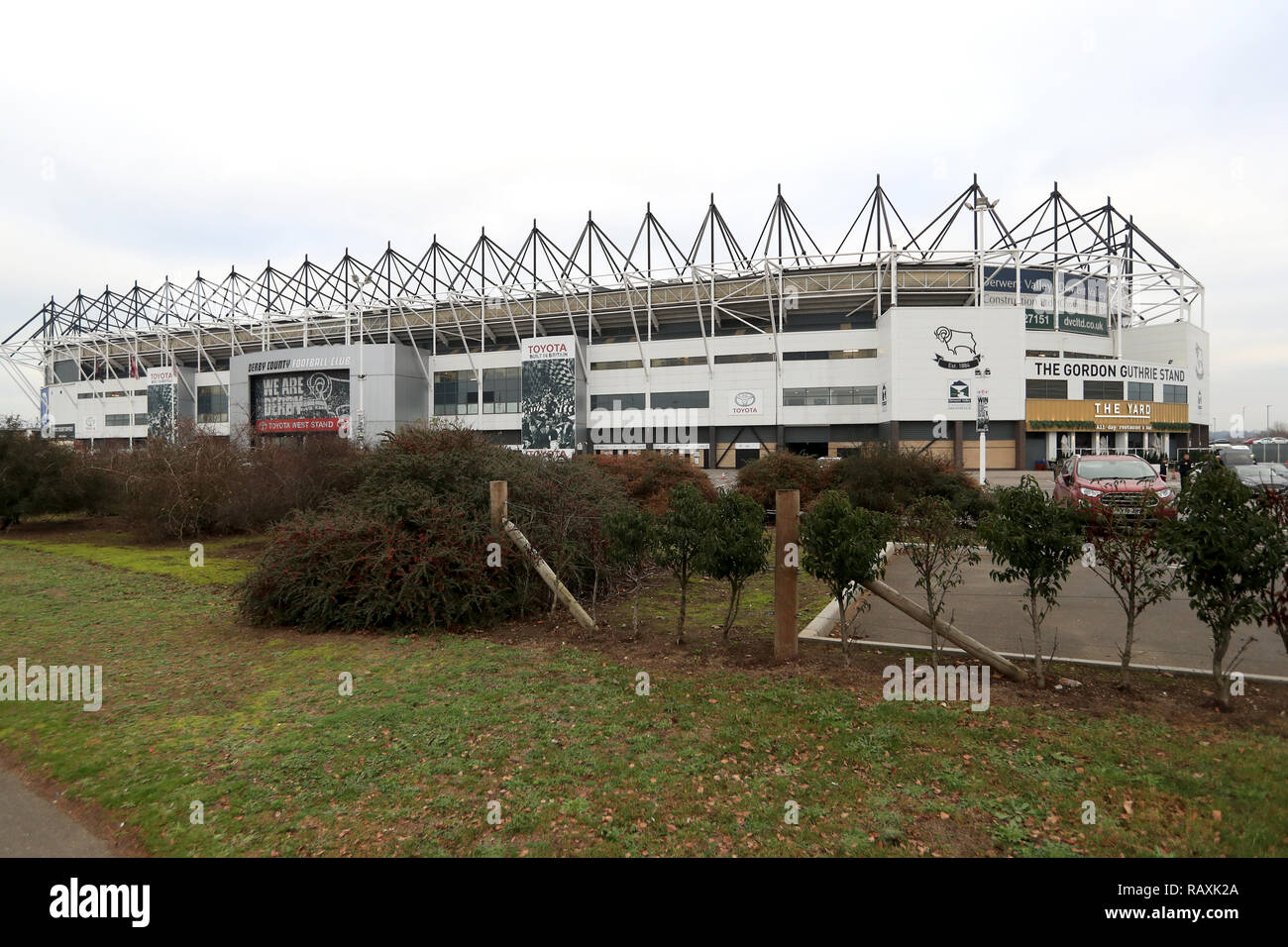 Eine allgemeine Ansicht des Pride Park vor dem Match Aktion im Emirates FA Cup, dritte Runde im Pride Park, Derby. Stockfoto