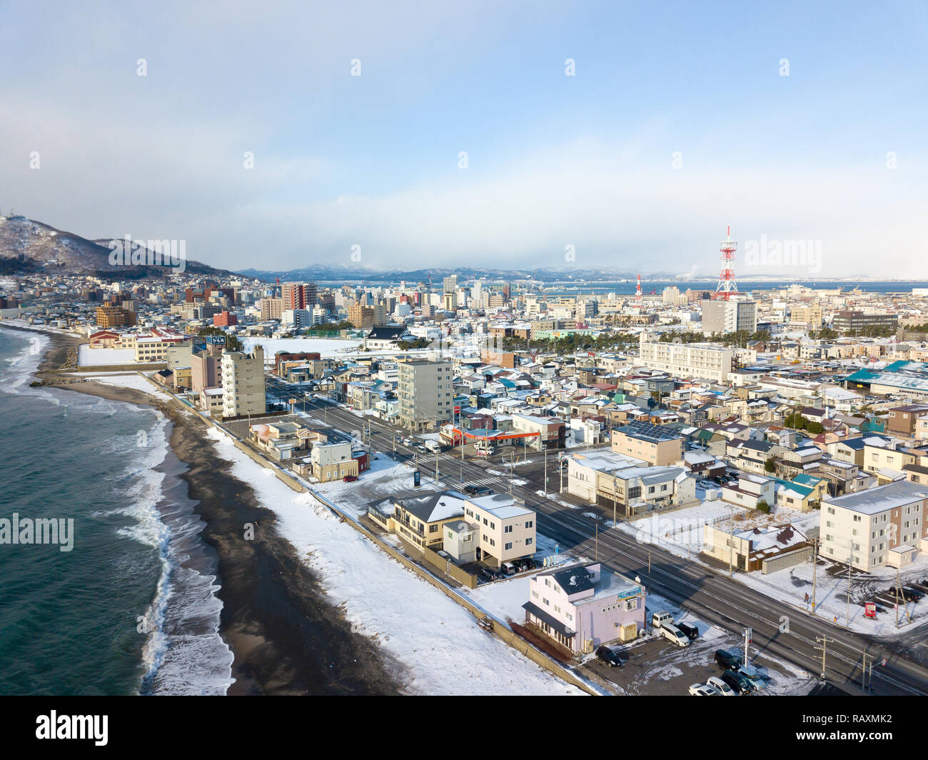 Stadtbild von Winter hokadate in Japan Stockfoto